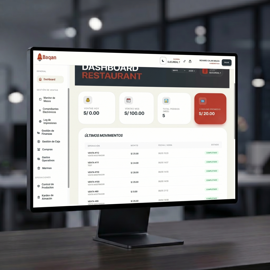 Baqan Dashboard Mockup